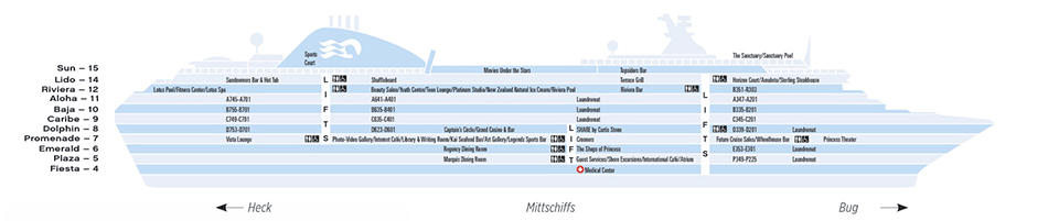 Deck plan M/S Sun Princess from 05/03/2018