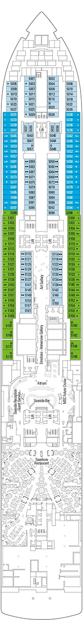 MSC Seaside Deck plan & cabin plan