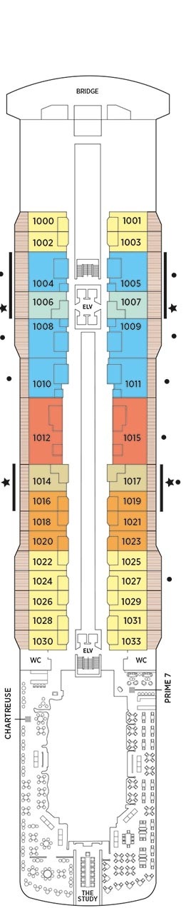 Seven Seas Grandeur Deck plan & cabin plan