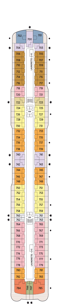 Seven Seas Splendor Deck plan & cabin plan