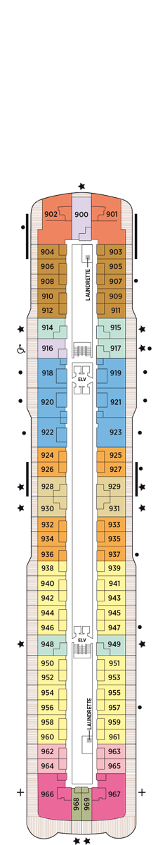 Seven Seas Splendor Deck plan & cabin plan