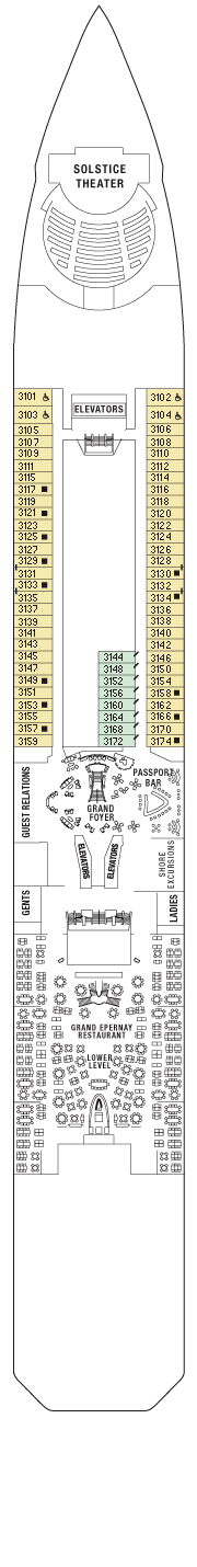 Celebrity Silhouette Deck plan & cabin plan