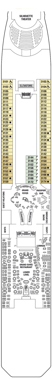 Celebrity Silhouette Deck plan & cabin plan