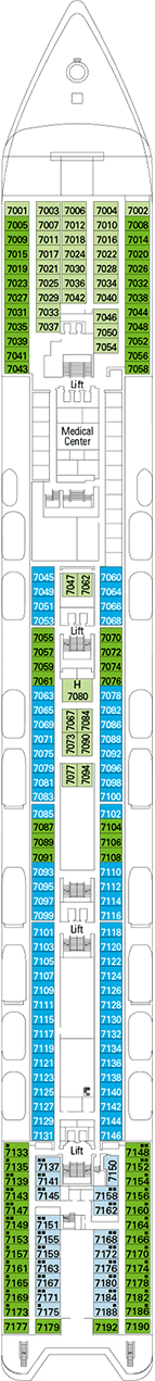 MSC Sinfonia Deck plan & cabin plan