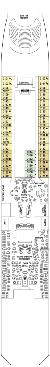 Celebrity Solstice Deck plan & cabin plan