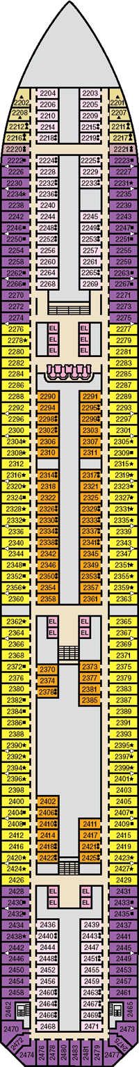 Carnival Splendor Deck plan & cabin plan from 29/04/2016 until 10/05/2019