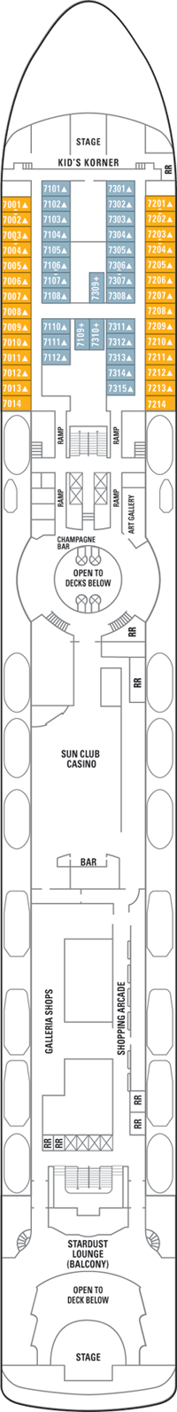 Norwegian Sun Deck plan & cabin plan